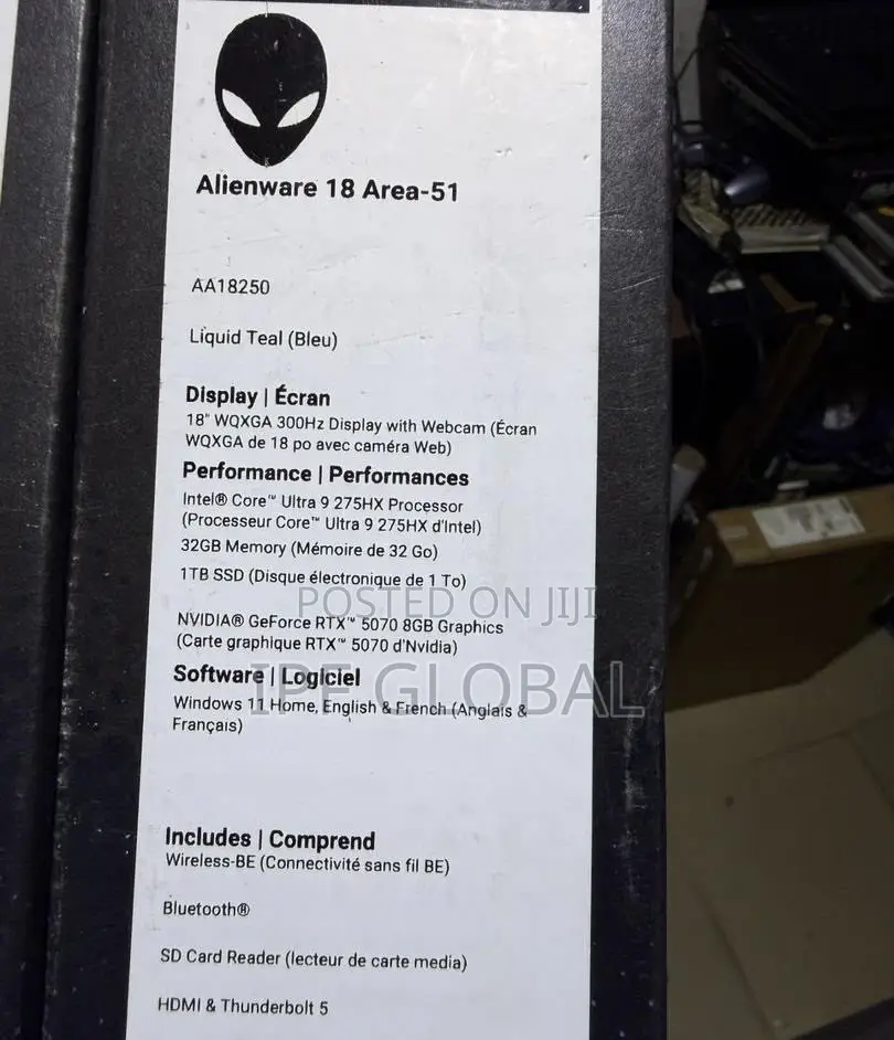 New Laptop Alienware 18 Area-51 32GB Intel Core Ultra 9 SSD 1T