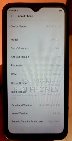 Oppo F11 256 GB Blue