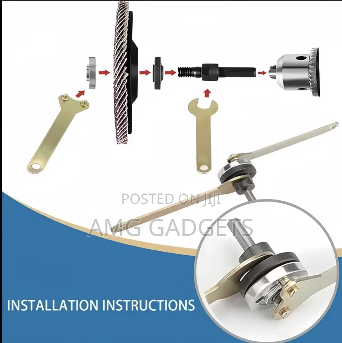 Electric Drill Conversion Angle Grinder Adapter Kit