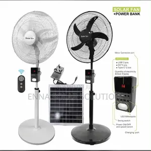 18 Inch Solar Rechargeable Fan With Detachable Power Bank