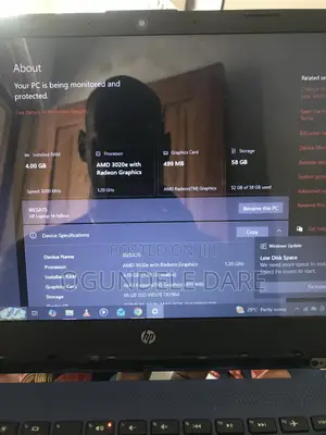 Laptop HP 14z 4GB AMD Ryzen HDD 60GB