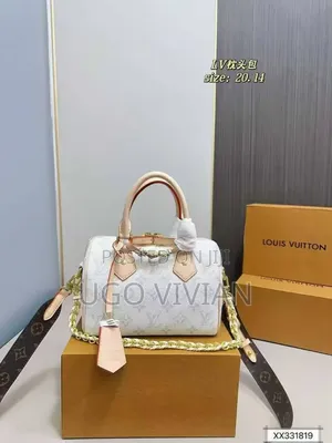 Black Designer Speedy Mini Handbag With Gold Chain White Cream De