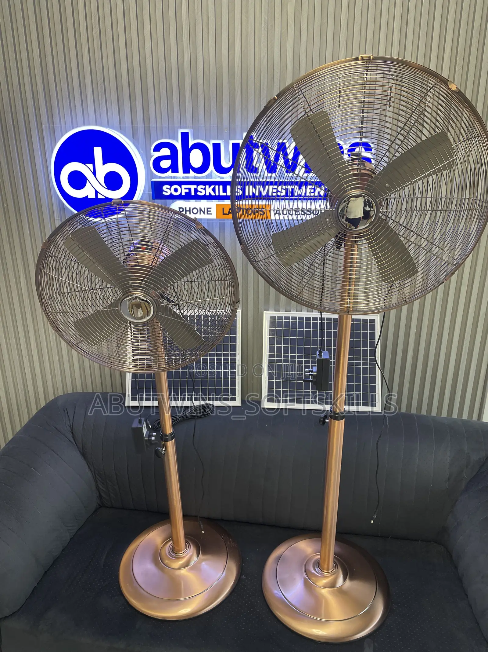 Solar Rechargeable Golden Fan
