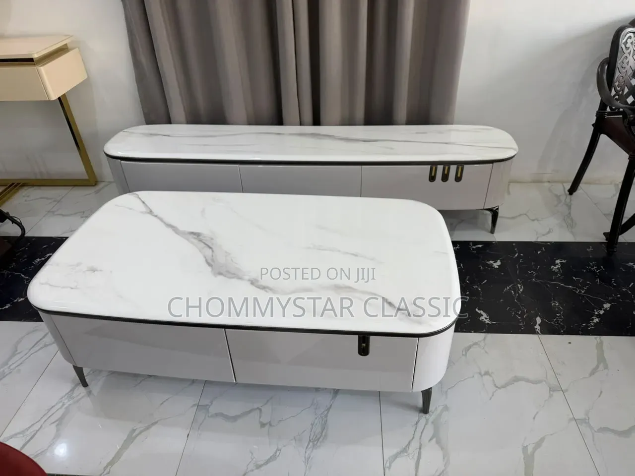 Centre Table and TV Stand (White)