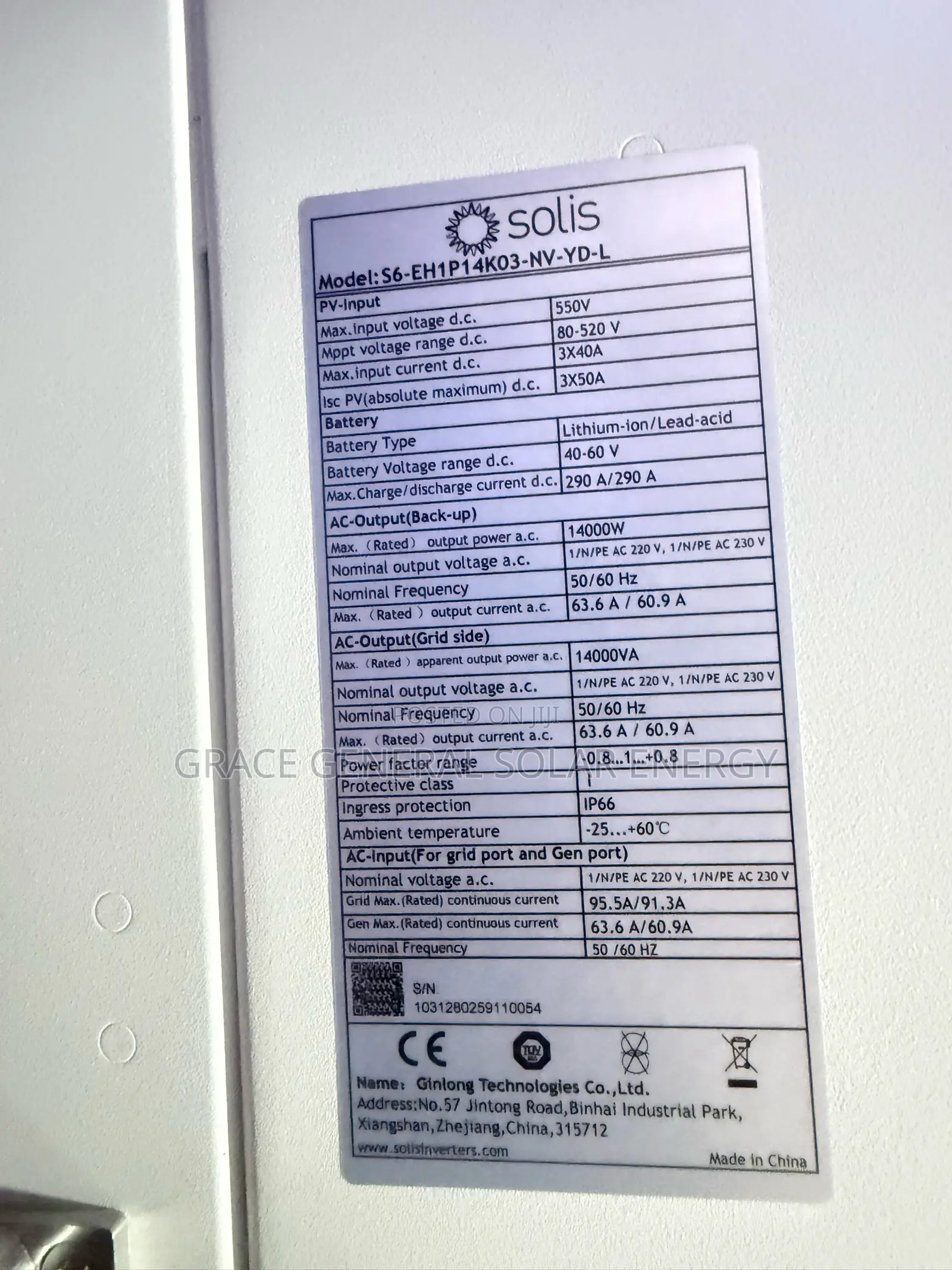 14kva Solis Inverter Single Phase