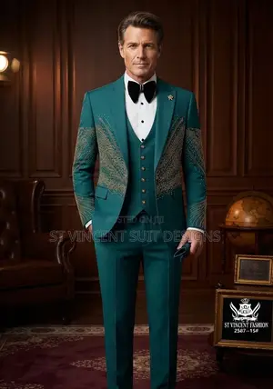 Luxury Green Stone Suit