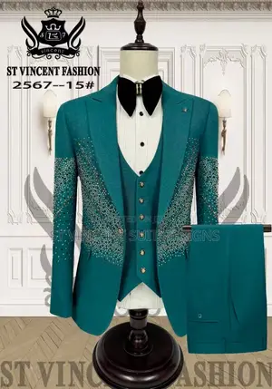 Luxury Green Stone Suit