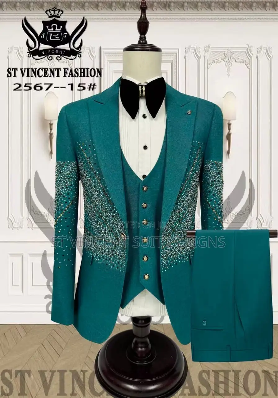 Luxury Green Stone Suit