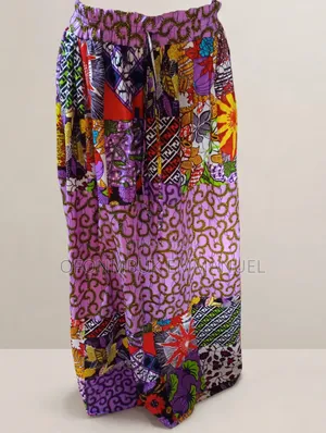 Ankara Patch Maxi Skirt _ Purple