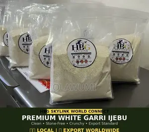Premium Clean White Garri 1kg - Sand-Free Crunchy - HBG Skylink