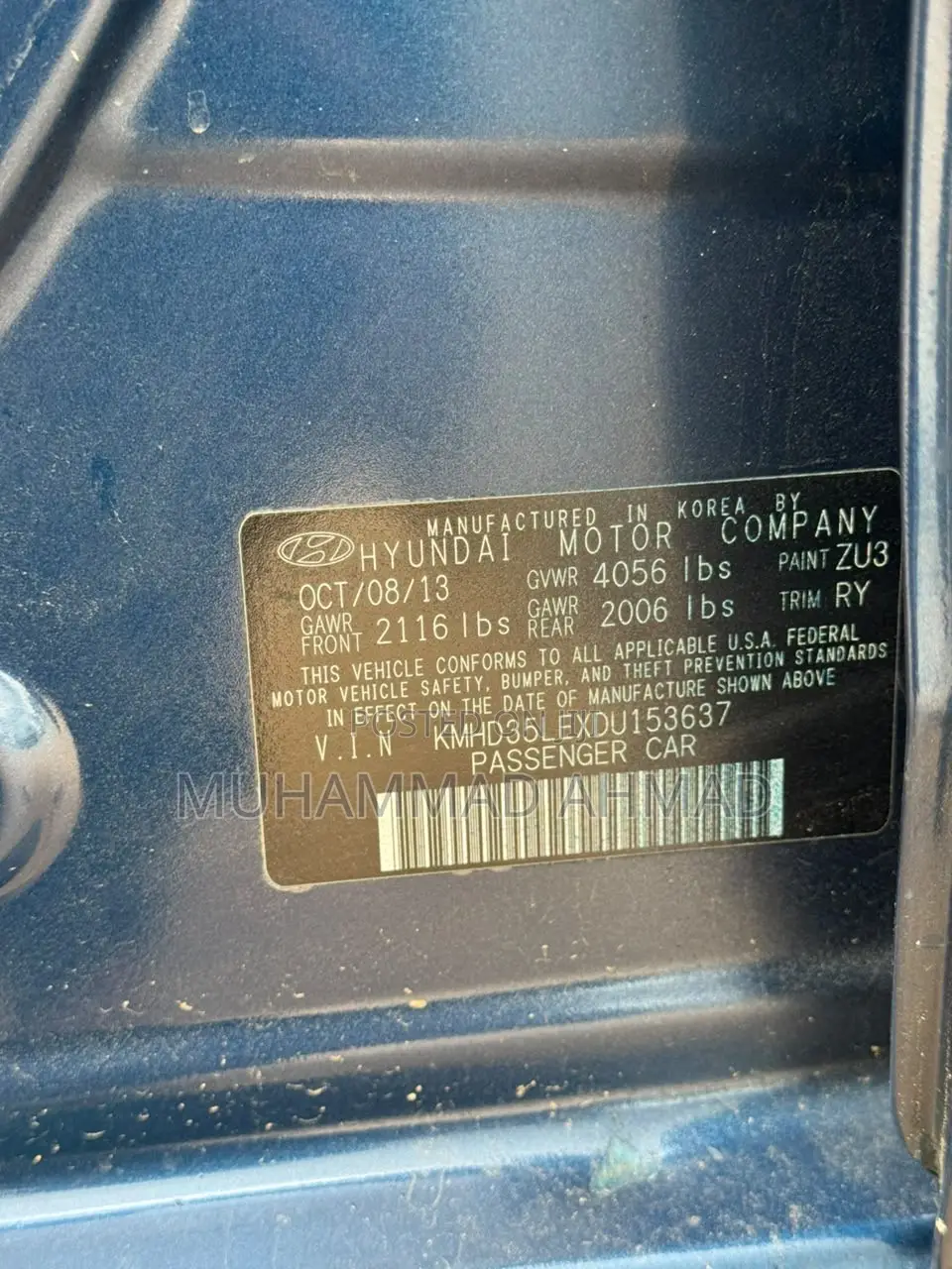Hyundai Elantra 2018 Blue