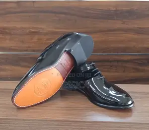 Black Patent Leather With Sued Design
