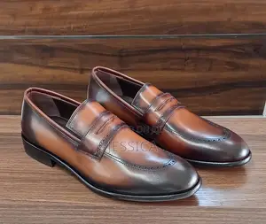 MEN'S BROWN AND Black Leather Shoes
