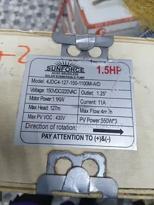 Sunforce 1.5hp AC/Dc Solar Sumersible Pump