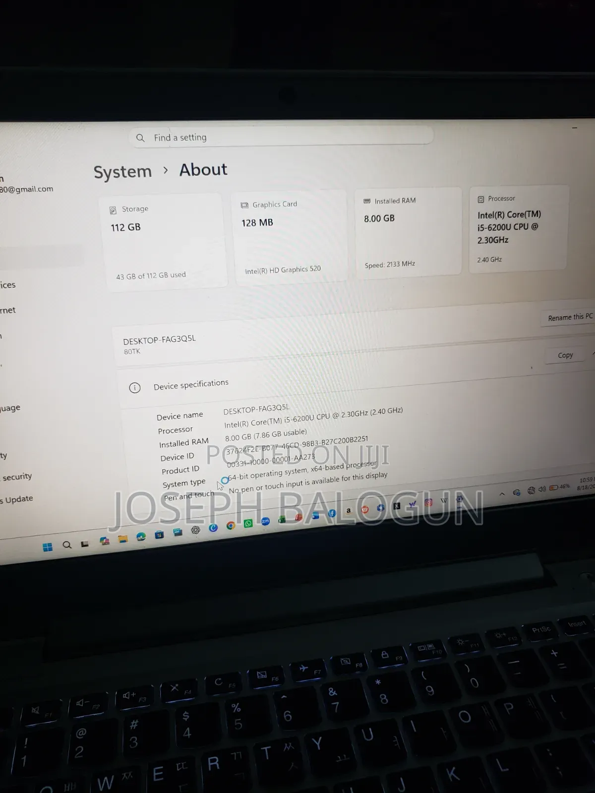 Laptop Lenovo Ideapad 3 8GB Intel Core i5 SSD 128GB