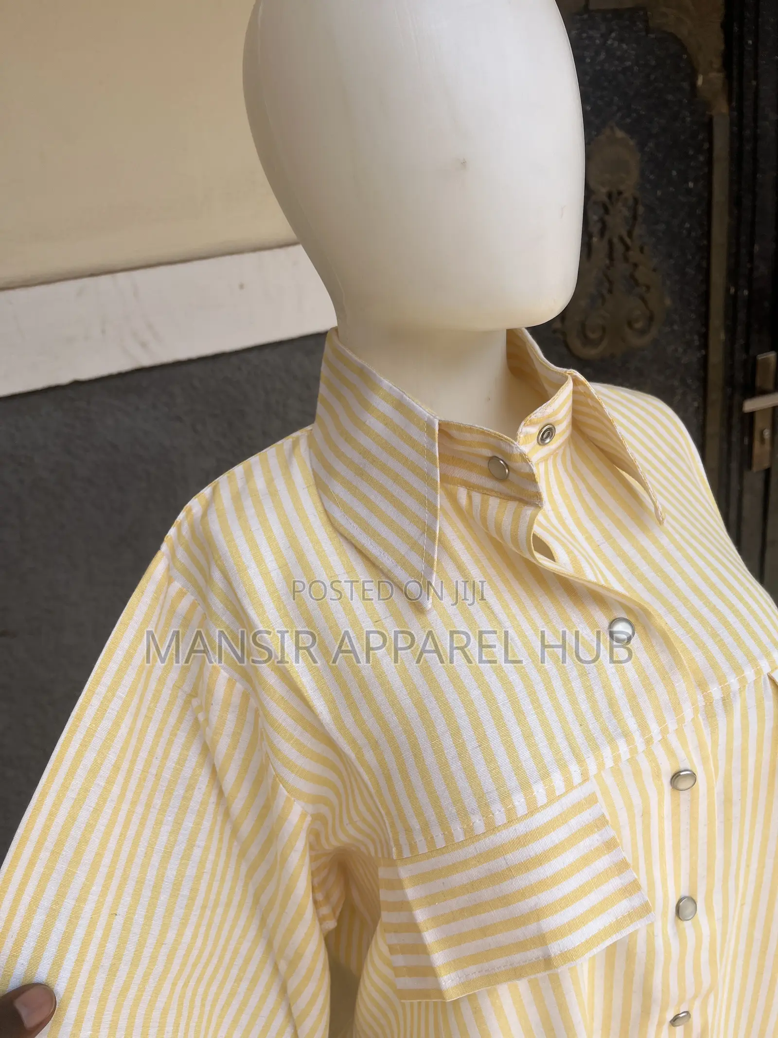 Stripe Material Gown