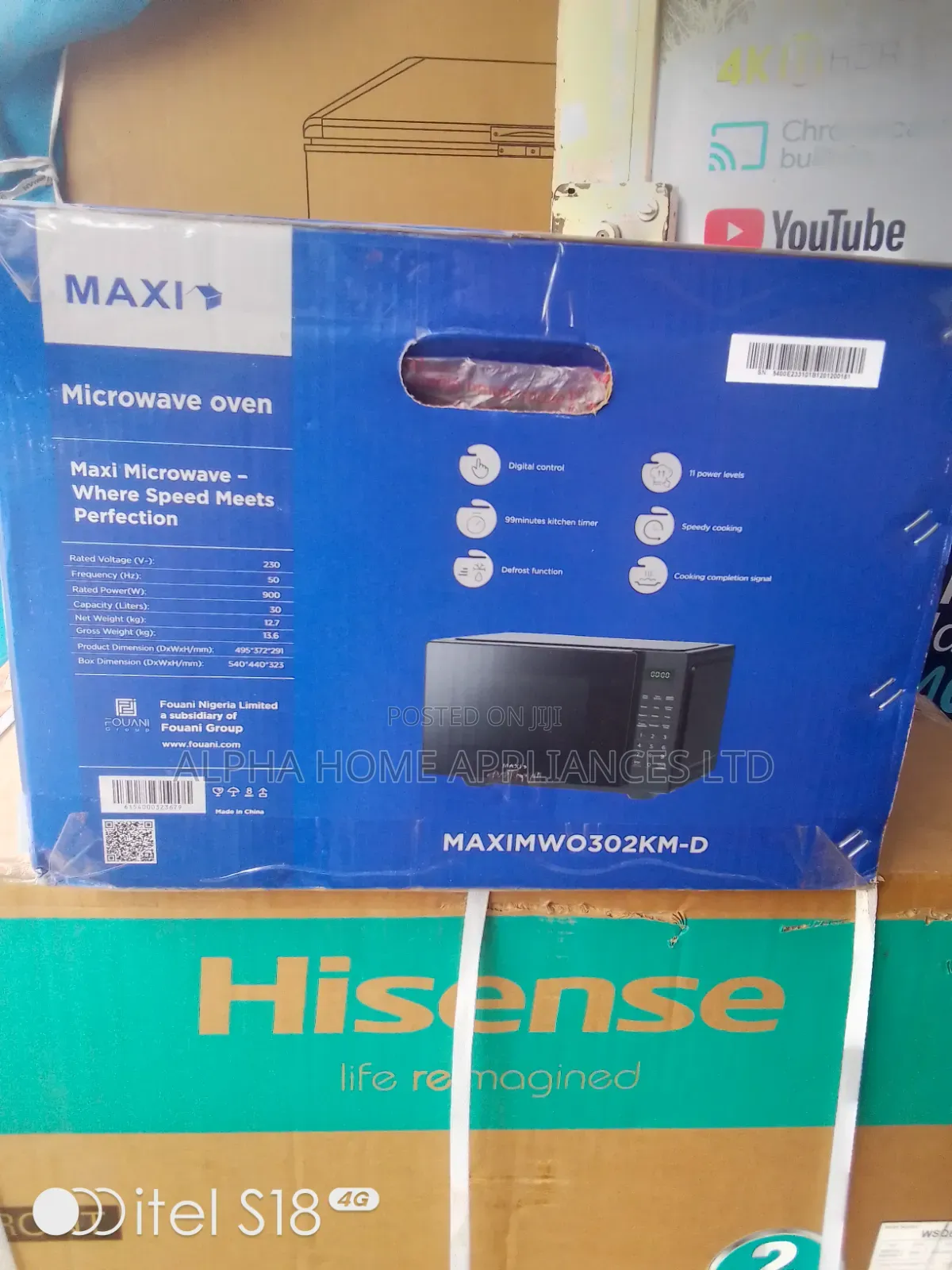 Maxi Microwave Oven Digital 30L Black Colour