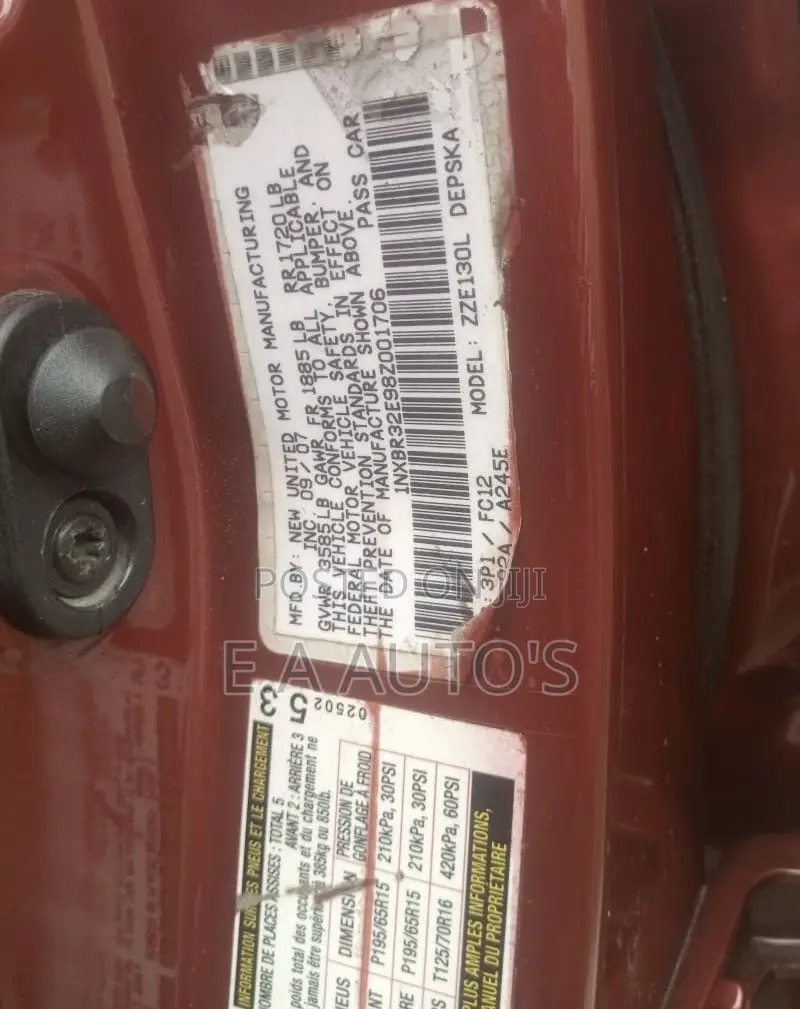 Toyota Corolla 2008 Red