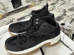 Black Platform High-Top Sneakers