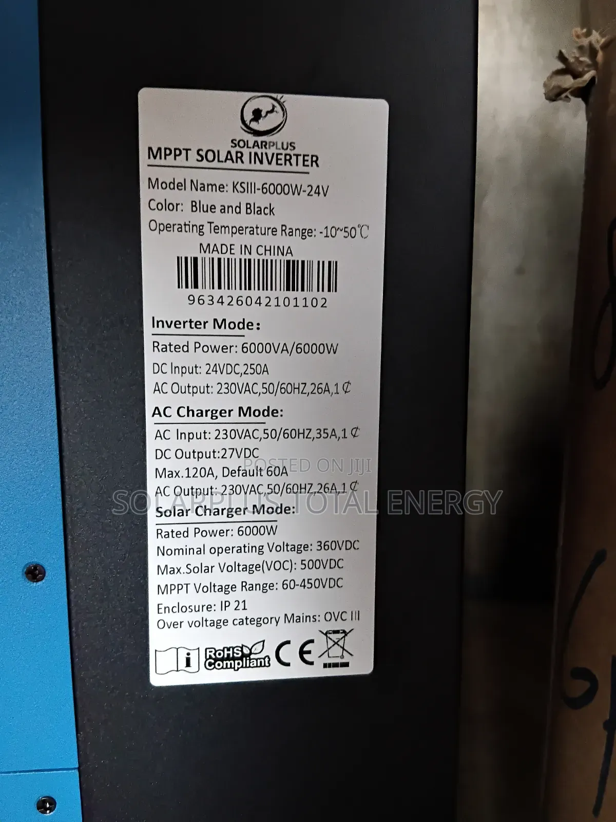 Solarplus 6kva 24v Hybrid Inverter