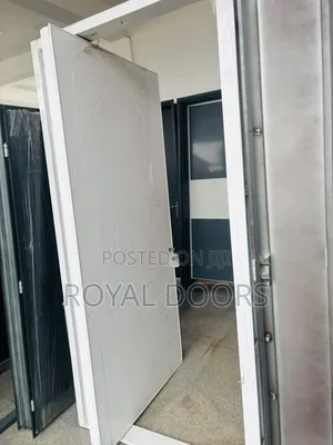 White Pivot Security Door