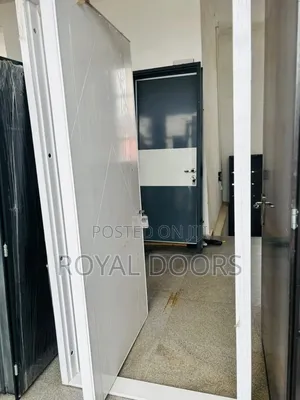 White Pivot Security Door