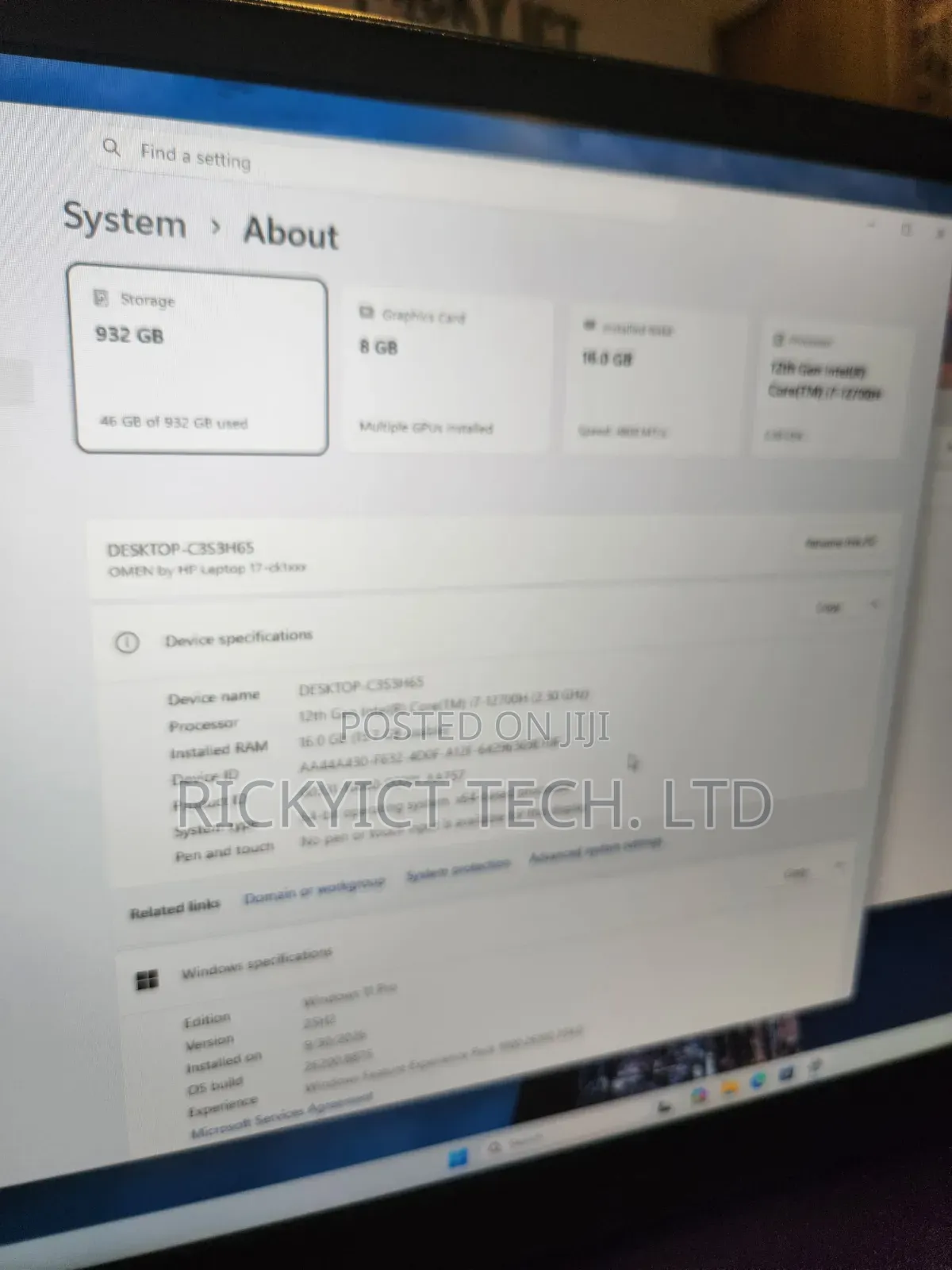 Laptop HP Omen 17 16GB Intel Core i7 SSD 1T