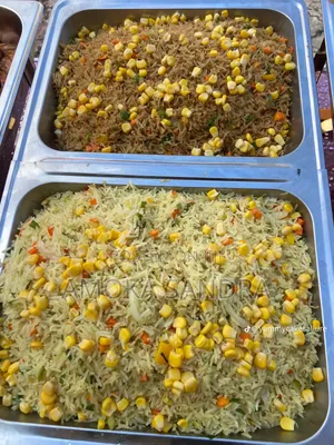 Jollof and Fried Rice With Chicken