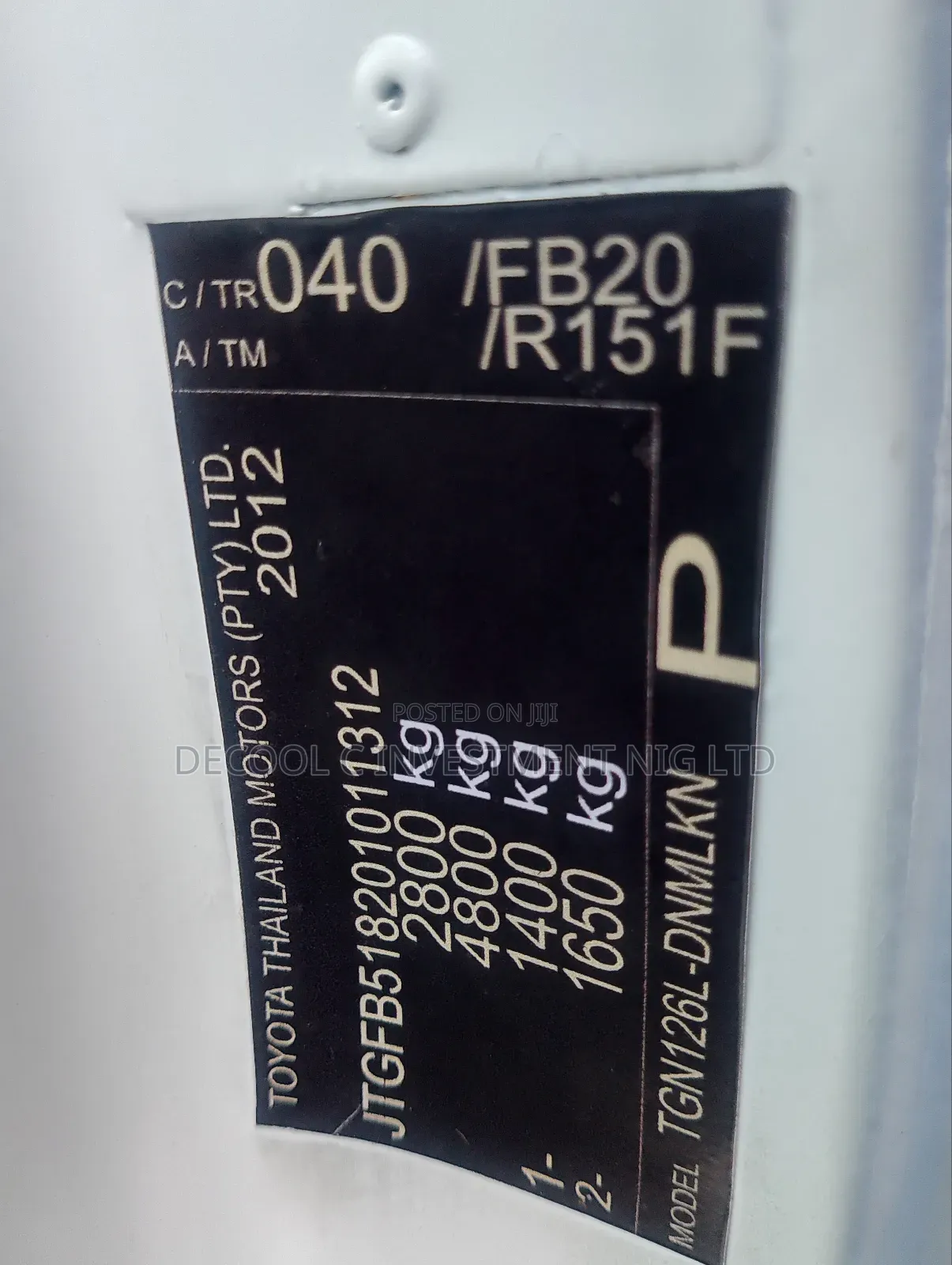 Toyota HiAce 2012 White