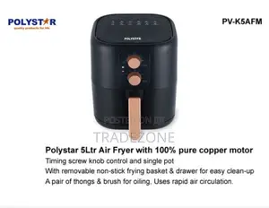 Polystar 5l Air Fryer Pure Copper Pv-K5afm