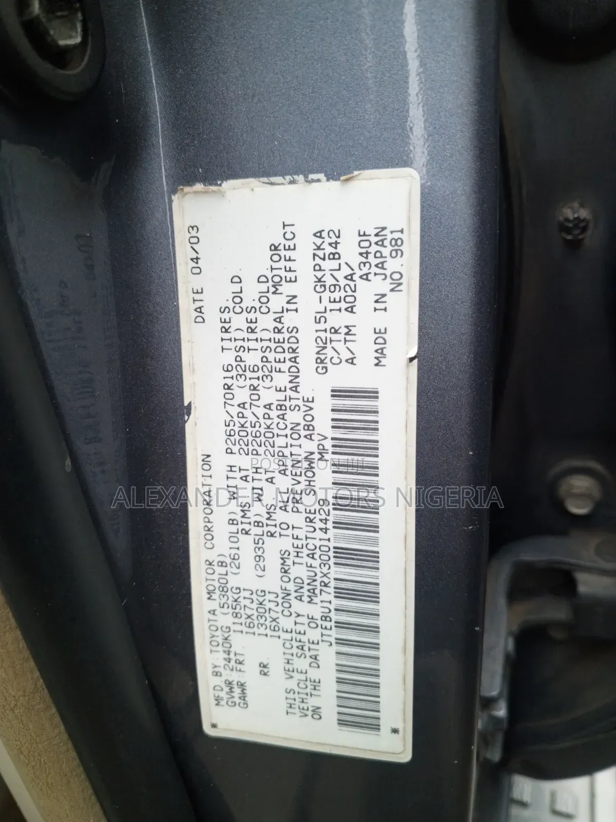 Toyota 4-Runner 2004 Gray
