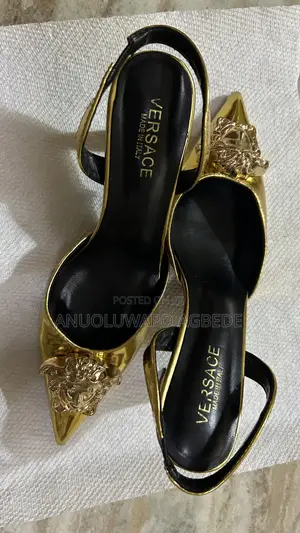 Versace Gold Glossy Heels.
