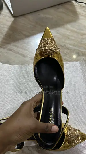 Versace Gold Glossy Heels.