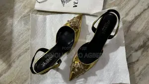 Versace Gold Glossy Heels.