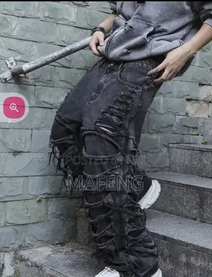 Distressed Gangsta Hiphop Denim Jean Pants for Streetwear and Parties
