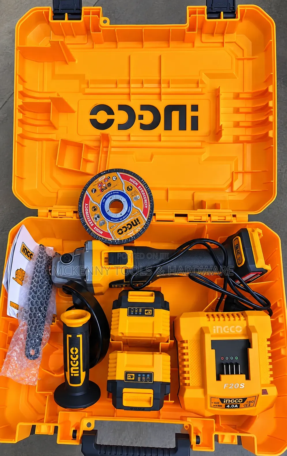 INGCO Cordless Angle Grinder Kit – 20V P20S