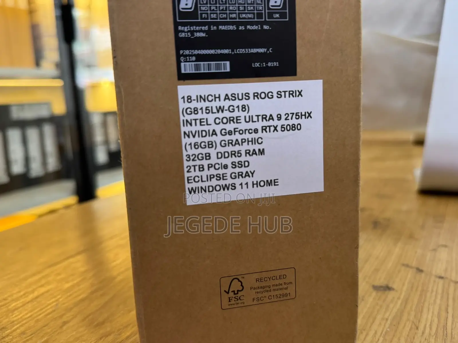 New Laptop Asus ROG Strix G18 32GB Intel Core Ultra 9 SSD 2T