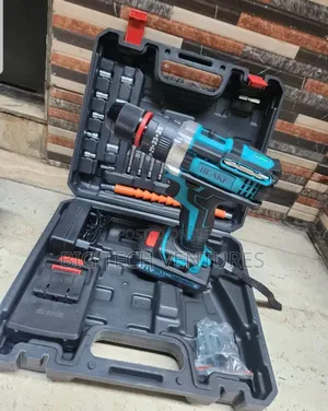 21V Cordless Drill and Driver Kit Labeled "BLAKE" in a Molded Plastic