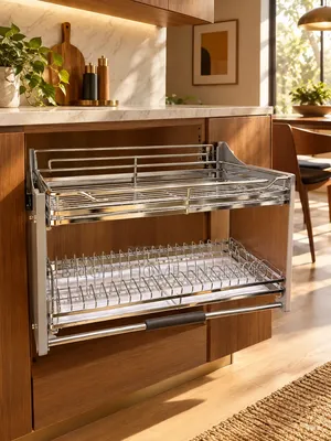 This Is a Luxury Pull-Down Kitchen Cabinet Dish Rack—also Calle