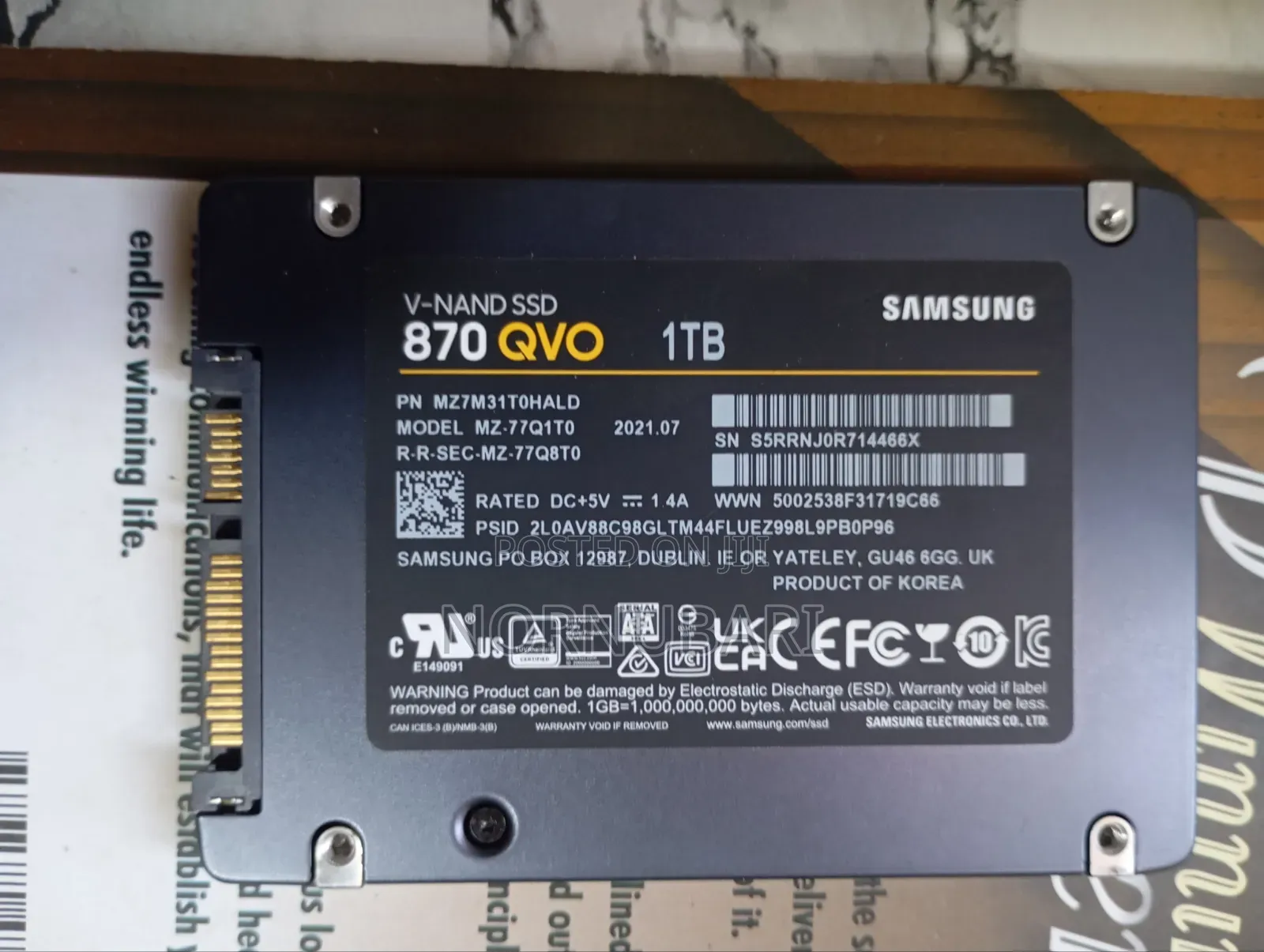 1 Terabytes Samsung SATA SSD