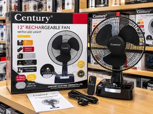 Century 12" Rechargeable Fan Table and Wall Fan
