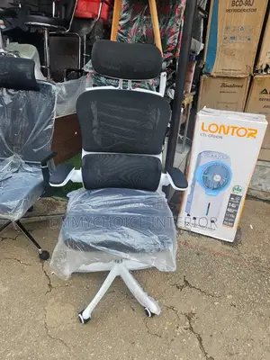 High-Back Ergonomic Mesh Office Chair, White Black