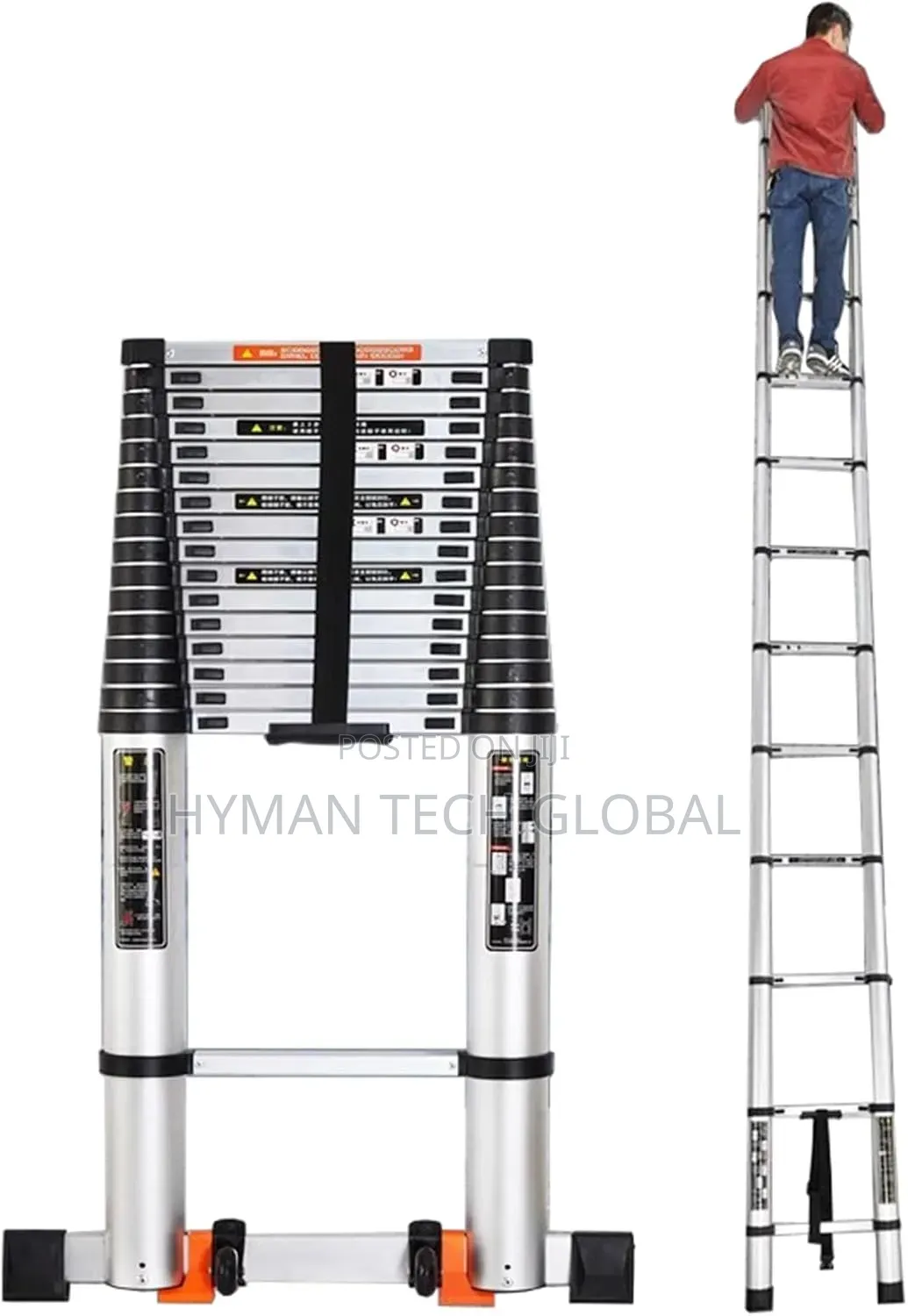 22FT, 6.8M Aluminum Telescopic Ladder