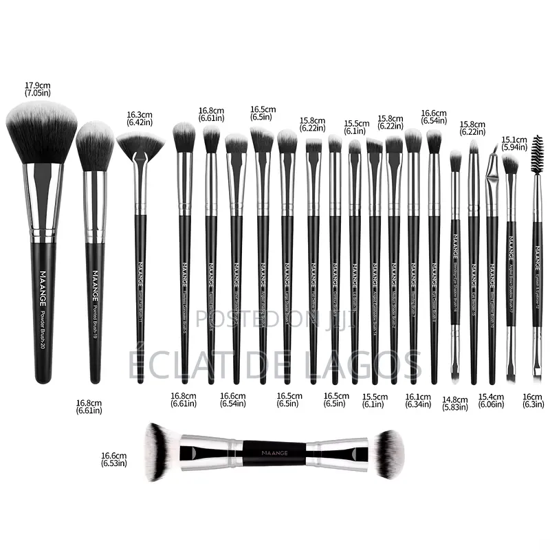 21-Piece Engraved Makeup Brush Set (Beginner Friendly)