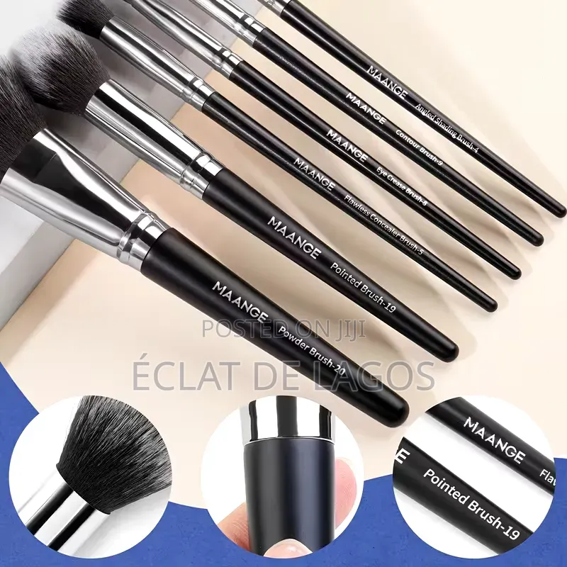 21-Piece Engraved Makeup Brush Set (Beginner Friendly)