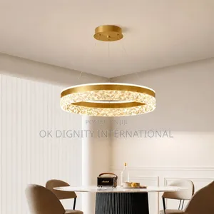 Luxury Gold Crystal Ring LED Chandelier – Modern Pendant Light