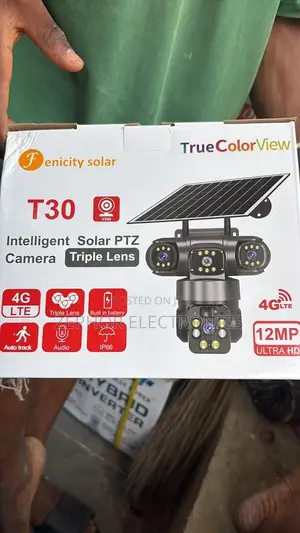 3lens Auto Rotation Solar 4g Camera
