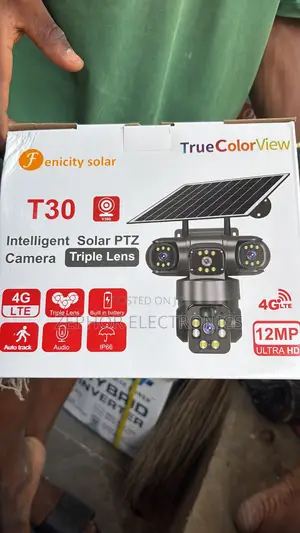 3lens Auto Rotation Solar 4g Camera