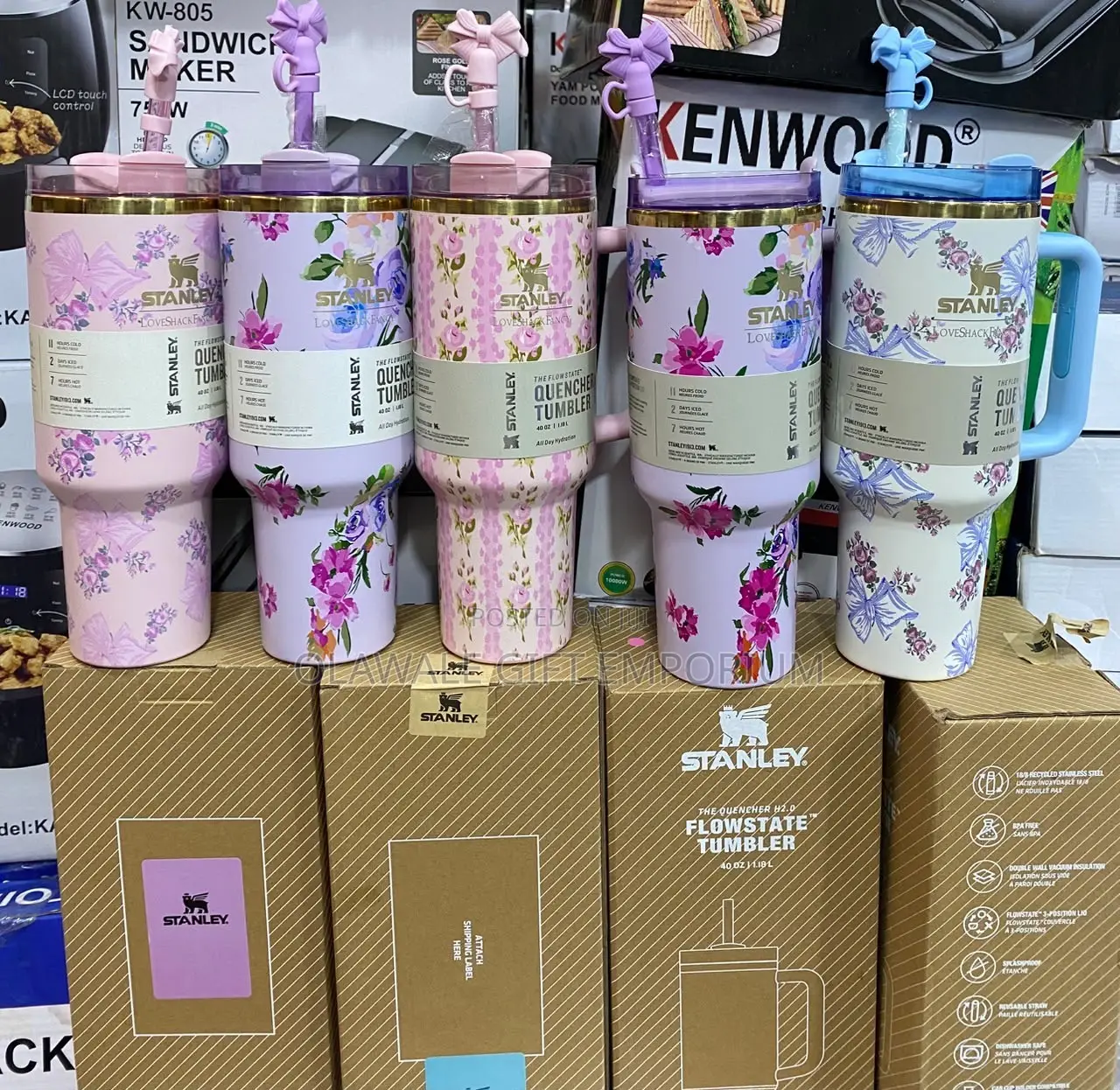 Flower Stanley Cup With Stroll Cover