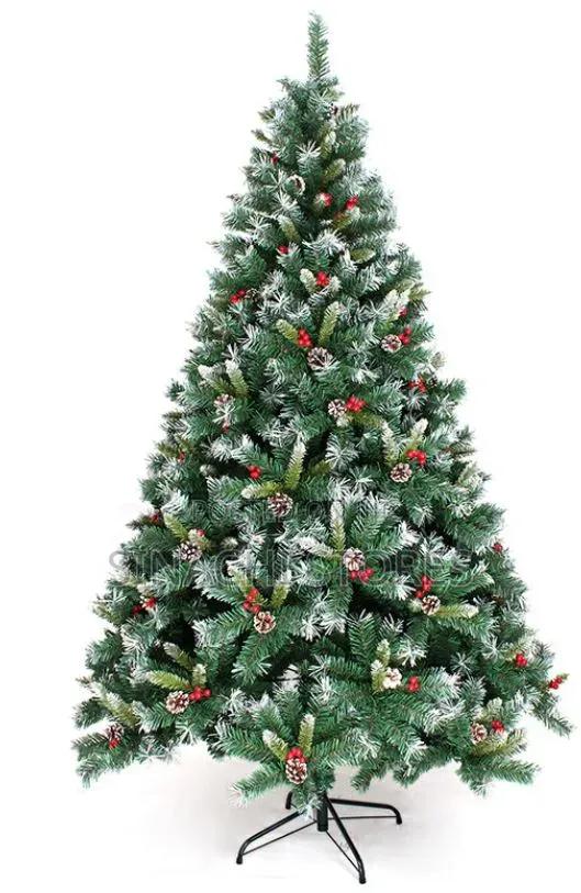 6ft, 7ft, 8ft, 10ft Snowy Pinecone Christmas Tree With Light